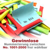 Sicherheitslose bunt, 50 Gewinnlose, mögliche Nummerierung 1001 - 2000 Paket 1001 - 2000 (20 Pack mit je 50 Stk.)