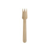 1000 Kuchen- und Snackgabeln, Holz "pure" 14 cm mit einseitig gezacktem Rand