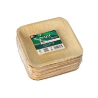 100 Teller, Palmblatt "pure" eckig 15 cm x 15...