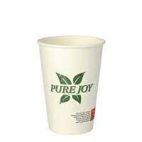 1000 Trinkbecher, Pappe 0,25 l Ø 8 cm · 10,8 cm weiss "Pure Joy"