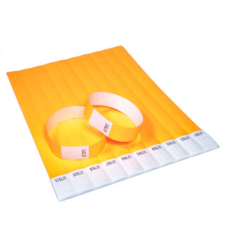 Eintrittsbänder Tyvek® 100 Stück - Farbe wählbar neon-orange
