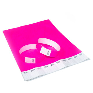 Eintrittsbänder Tyvek® 100 Stück - Farbe wählbar neon-pink