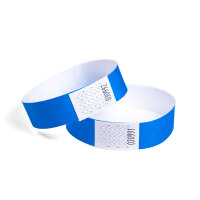 Eintrittsbänder Tyvek® 100 Stück - Farbe wählbar blau