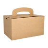 100 Lunch-Boxen, Pappe "pure" eckig 12,5 cm x 15,5 cm x 22,5 cm braun mit Tragegriff